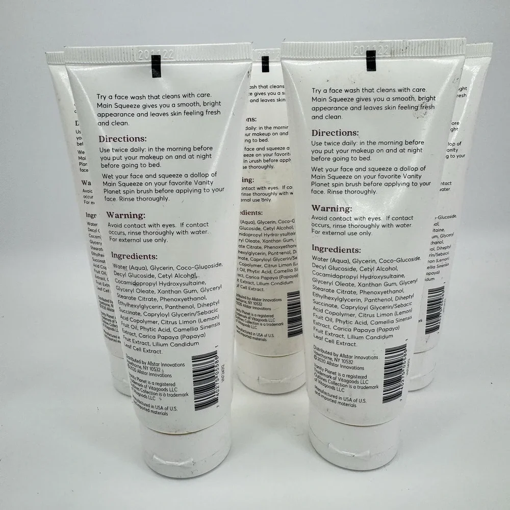 5 X Vanity Planet Main Squeeze Cleanser 4oz Lot 5 Daily Cream Face Wash NOS USA
